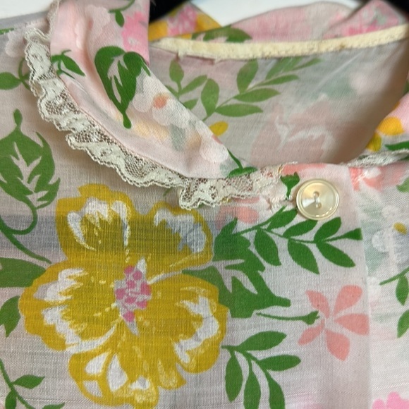 Vintage sheer house coat dress home made - Picture 4 of 10